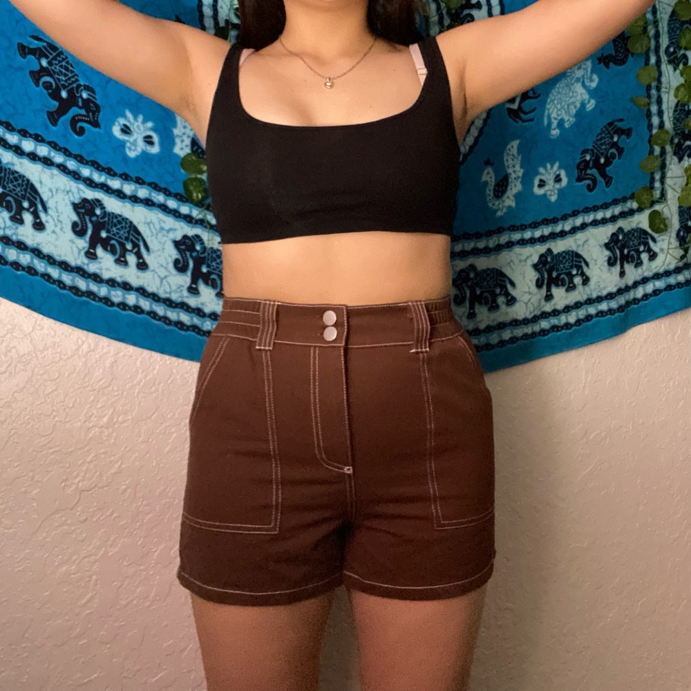 Brown shorts, high waisted, brand full tilt size small